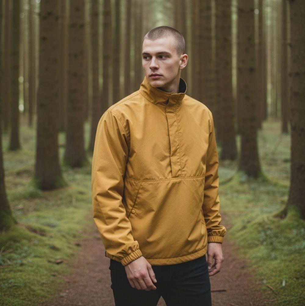 Vintage Sunice Mustard Pullover Windbreaker Jacket L Oversized Golf 90s Korea‎